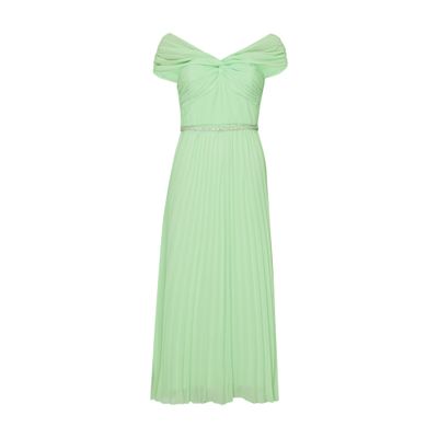 Self-portrait Off Shoulder Chiffon Midi Dress In Green