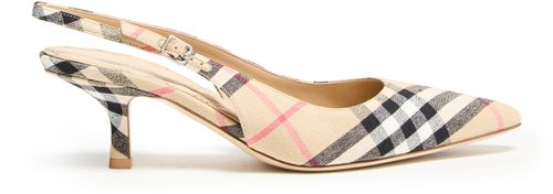 BURBERRY Birdie Check open-heel pumps