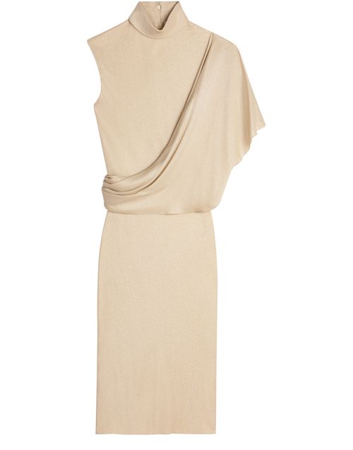 CELINE Draped dress in shiny viscose