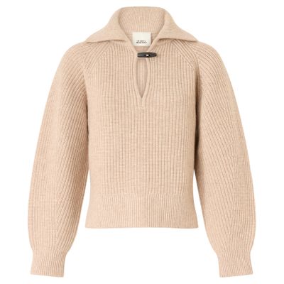 Isabel Marant Miranda Sweater With Polo Shirt-style Collar In Beige