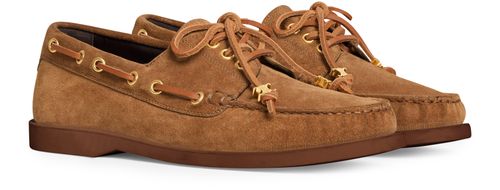 CELINE Celine bateau lace-up in suede calfskin