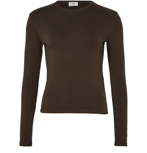 CELINE Triomphe t-shirt in ribbed cotton jersey