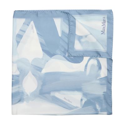 Max Mara Silk Scarf In Blue