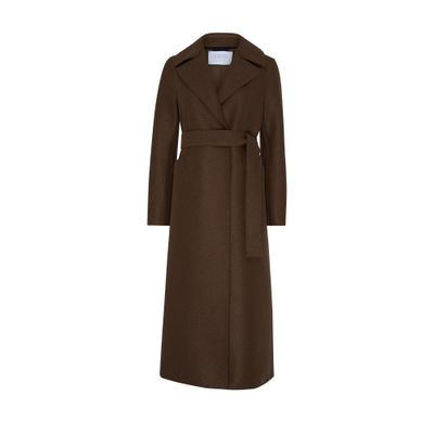 Harris Wharf London Pressed Wool Long Coat In Teddy_brown