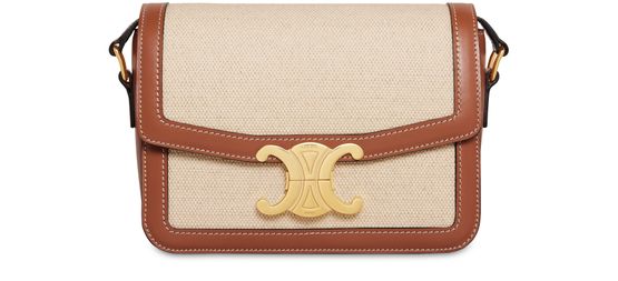 Triomphe teen bag in textile and calfskin CELINE