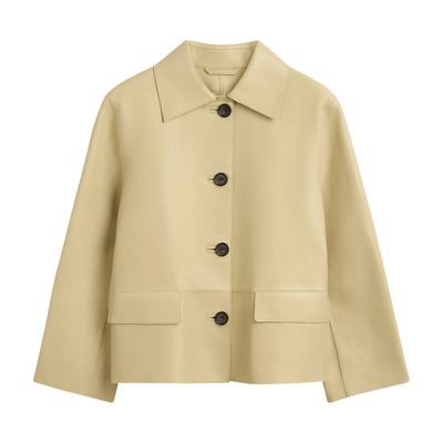 Totême Reconstituted Leather Jacket In Yellow