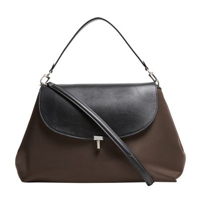 Totême T-lock Nylon Satchel In Brown