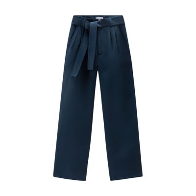 WOOLRICH BELTED PANTS IN LINEN BLEND