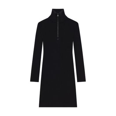 Zipped mockneck dress