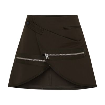 Courrèges Wrap-design Cotton Skirt In Brown