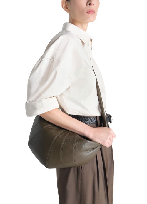 LEMAIRE Sac moyen en cuir grainé Croissant