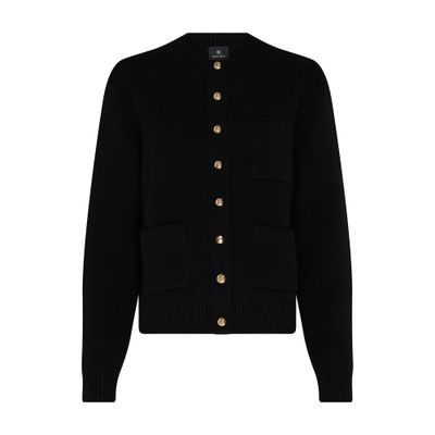 Anine Bing Jameson Wool Blend Cardigan In Black