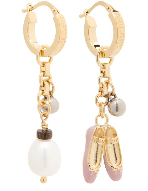 MIU MIU Bead and ballerina golden earrings
