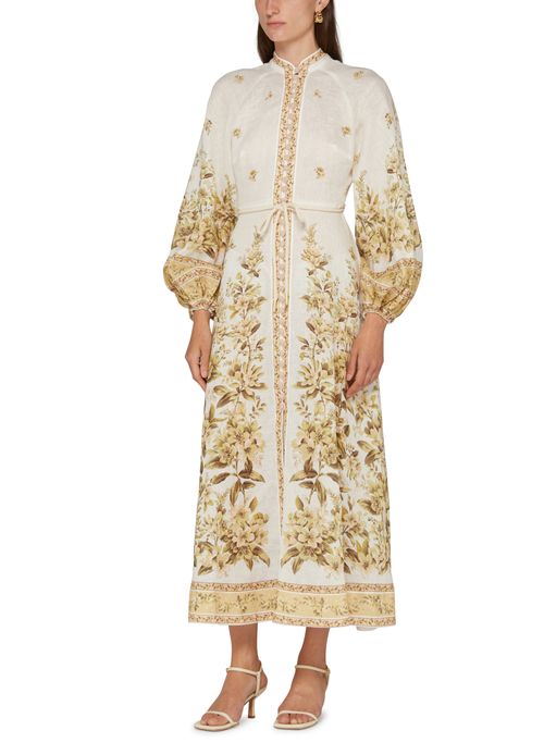 ZIMMERMANN Golden buttoned midi dress