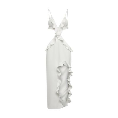 Shop David Koma Midi Dress In White