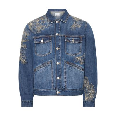 Isabel Marant Navy Jango Denim Jacket In Blue