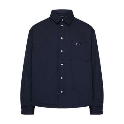 Jacquemus La Chemise Boulanger Padded Overshirt In Navy