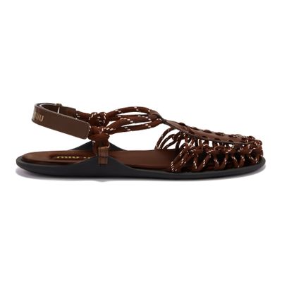 miu☆美品 SPELTA/スペルタ ブラウン 39 スエード フラットシ Women's Meduse lace-up sandals | MIU MIU | 24S