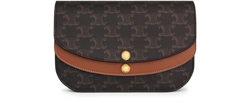 CELINE Duo wallet on strap in Triomphe