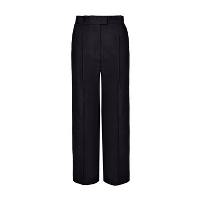 Max Mara Efedra Linen Silk Cigarette Pants In Black
