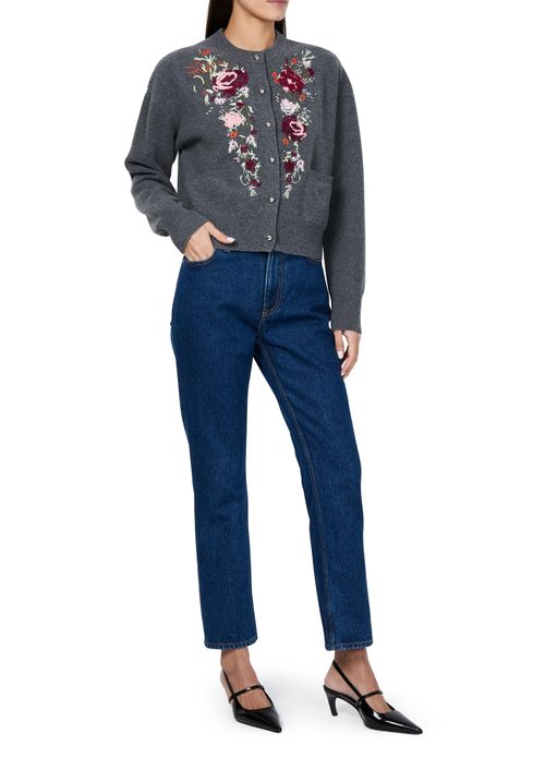 RABANNE Cardigan brodé de fleurs
