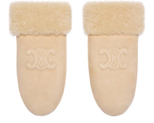 CELINE Triomphe mittens in shearling