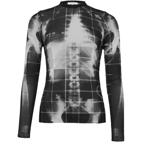 JEAN PAUL GAULTIER The squeletor long sleeves mesh top