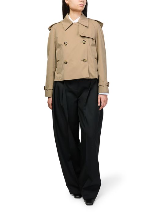BURBERRY Cropped Gabardine Trench Jacket