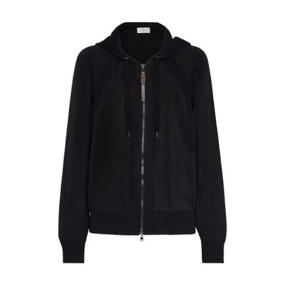 Brunello Cucinelli Cardigan Mit Kapuze In Black