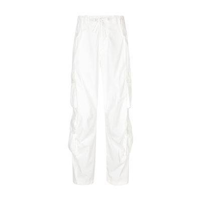 Dolce & Gabbana Drawstring-waist Poplin Cargo Pants In White