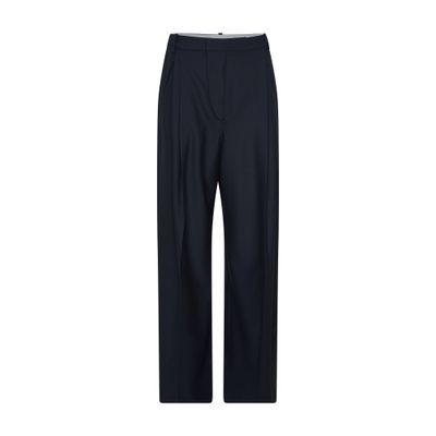 Victoria Beckham Wide Leg Pants In Blue