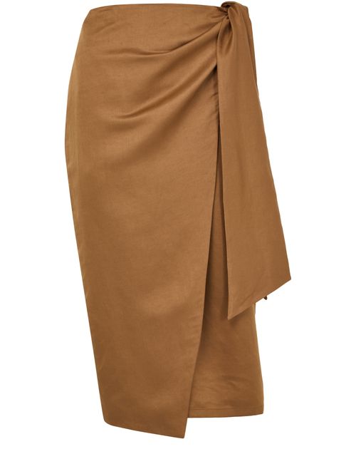 MAX MARA Tequila linen silk draped midi skirt