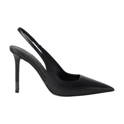 Brunello Cucinelli Monili-detail Leather Slingback Pumps In Black