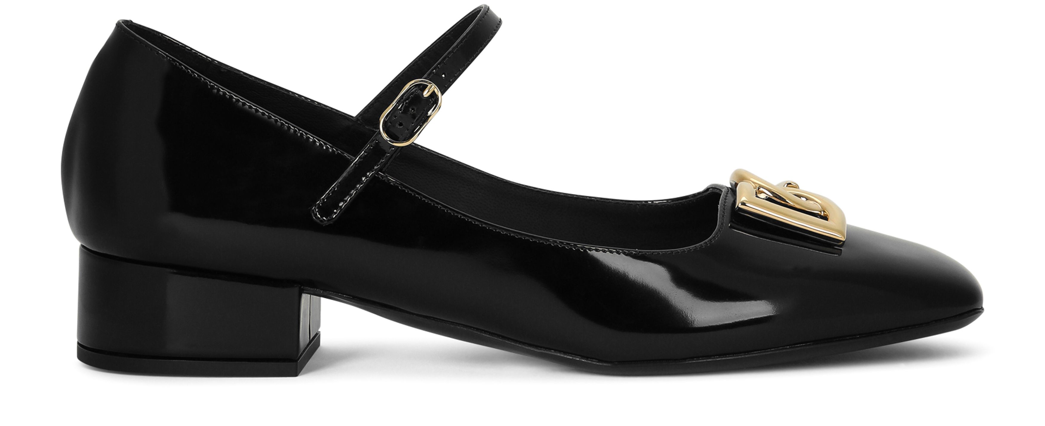 Dolce & Gabbana Women's Black Polished Calfskin Mary Janes Size 39