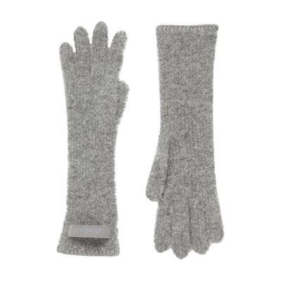 Jacquemus Gros Grain Gloves In Grey