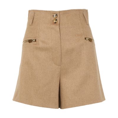 Max Mara Wool Shorts In Brown