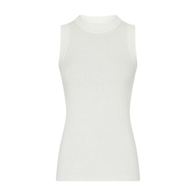 Sportmax Toledo Crewneck Sleeveless Knitted Top In White