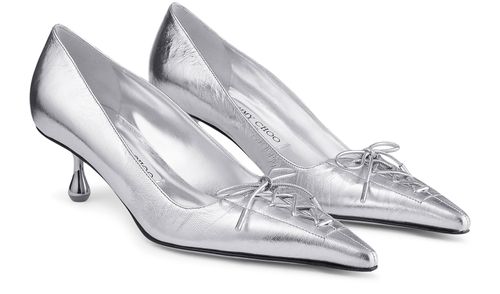 JIMMY CHOO Scarlett 50 silver-tone pumps