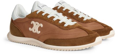 CELINE Celine racer - low top sneaker with Triomphe in nylon, suede calfskin and calfskin