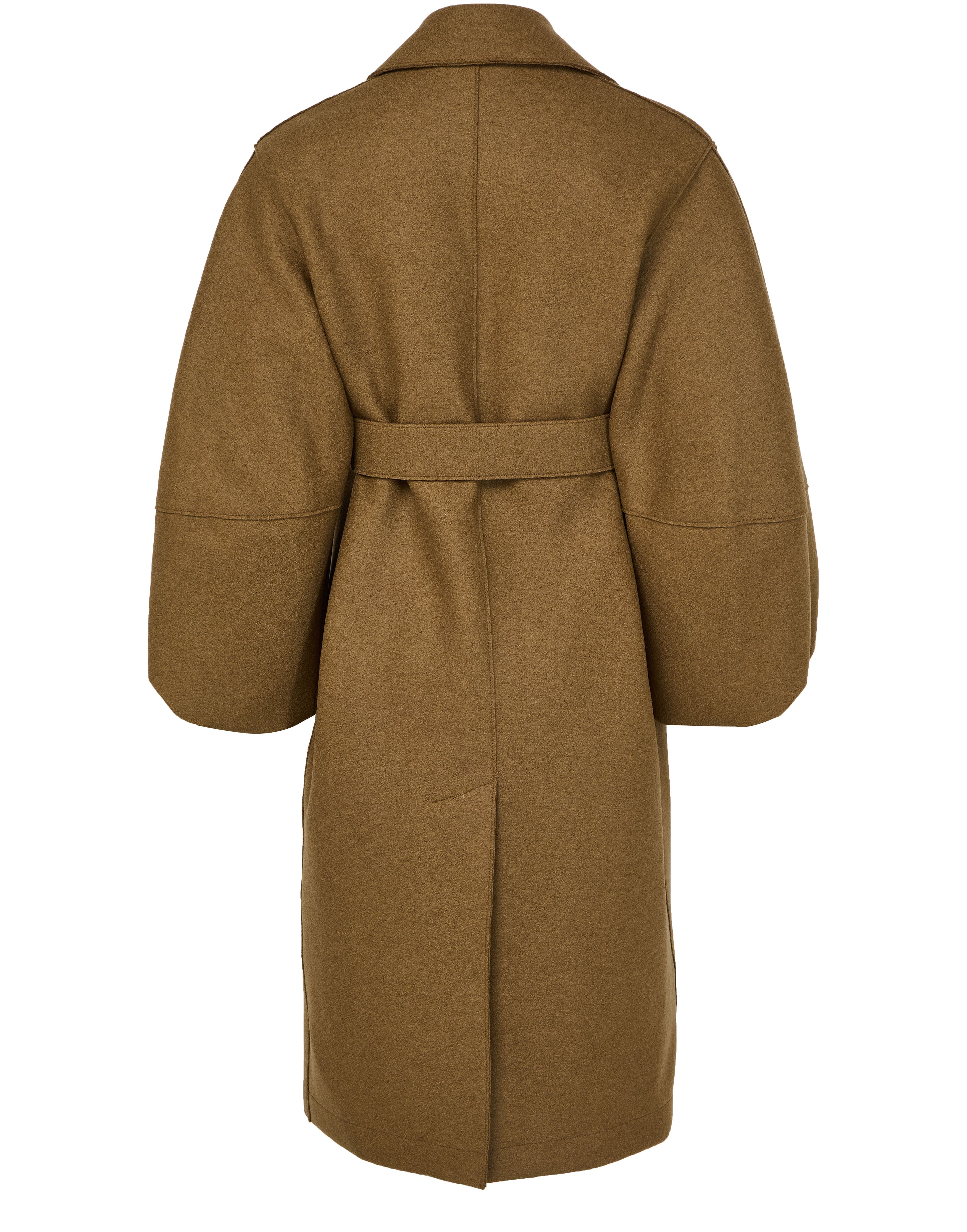 Puff-sleeved coat in pressed wool thumbnail 3