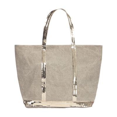 Vanessa Bruno Linen And Sequins L Cabas Tote In Sable