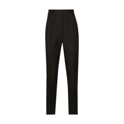 Dolce & Gabbana Tailored Pinstripe Wool Pants In Multicolor