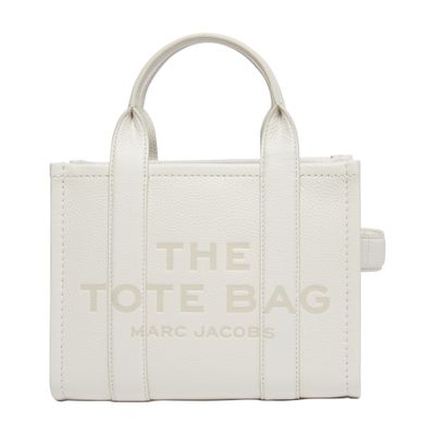 Marc Jacobs The Leather Small Tote Bag In Cotton_silver