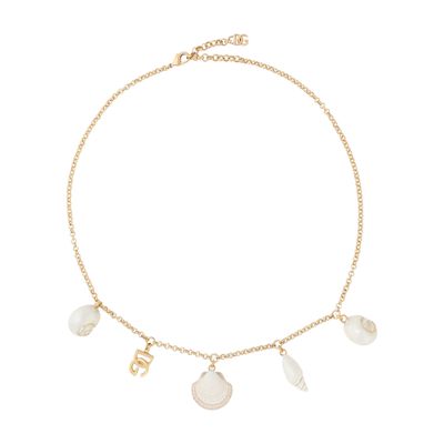 Dolce & Gabbana Necklace With Dg Logo And Shells In Gold