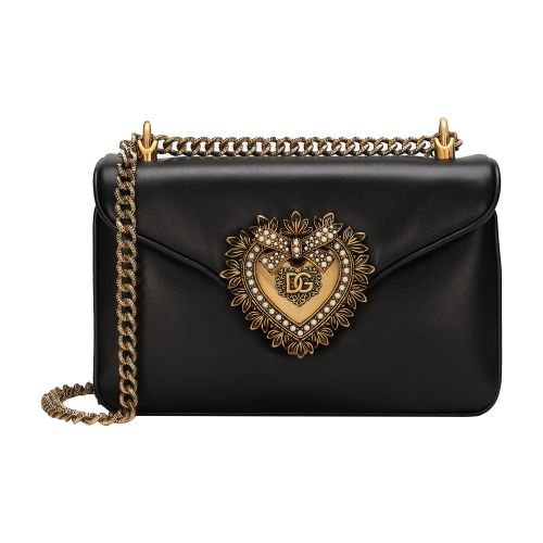 Dolce & Gabbana Devotion Shoulder Bag In Black