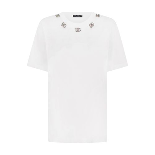 Jersey T-shirt with crystal embellishment