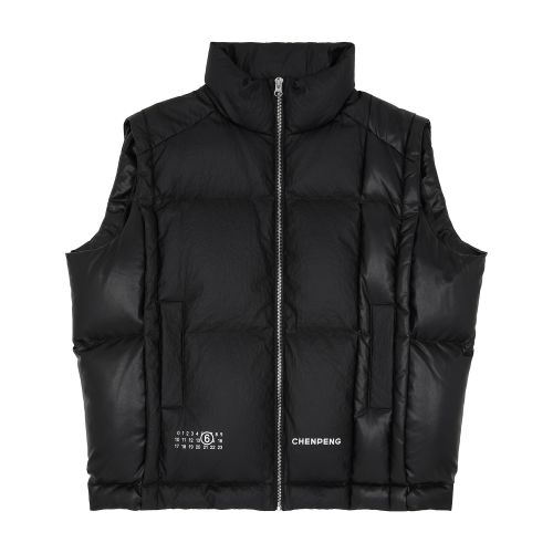 Mm6 Maison Margiela Logo-print Padded Gilet In Black