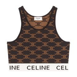 Women's Celine monogram bra in silk cotton, CELINE