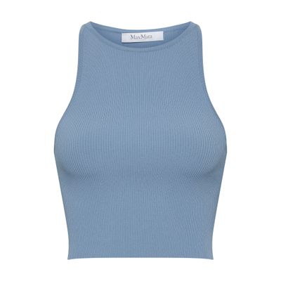Max Mara Turku Interlock Crop Top In Azzurro