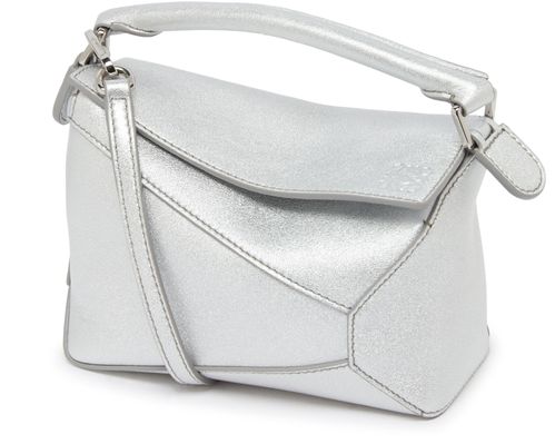 LOEWE Puzzle Edge 金属质感小牛皮迷你手袋